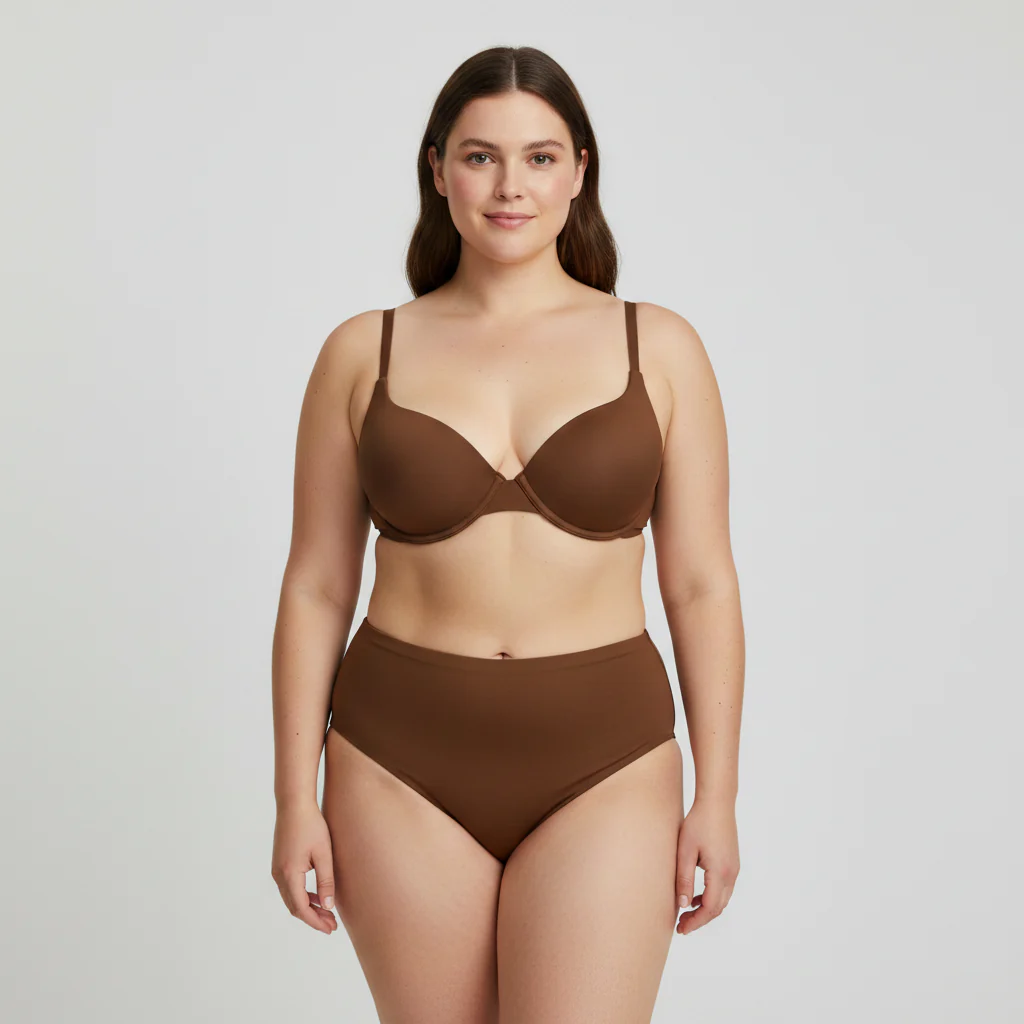 Haut de maillot Rose Marron