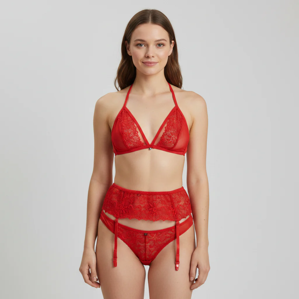 Ensemble de lingerie sexy Obsessive Rouge