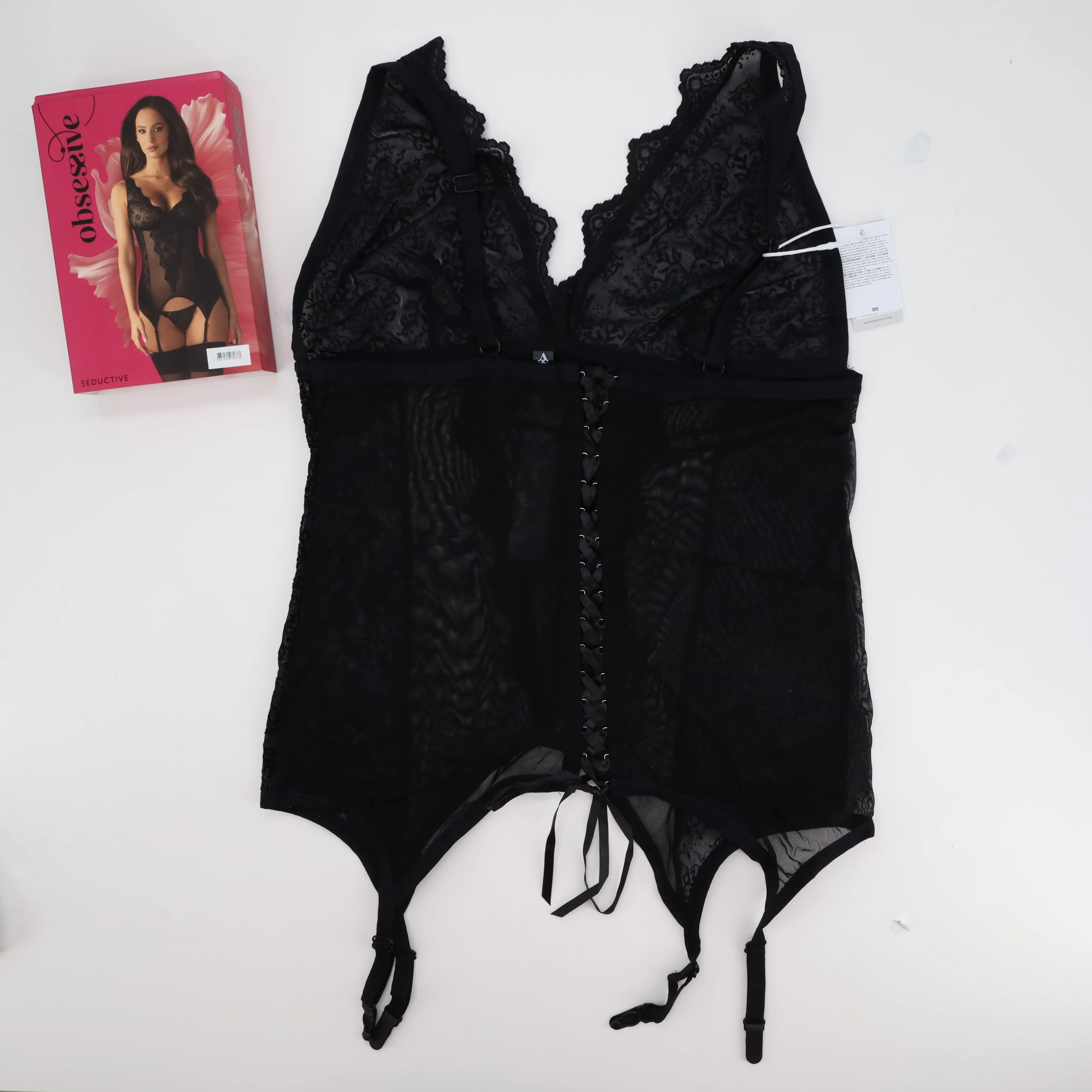 Ensemble lingerie sexy Obsessive Noir - Image 2